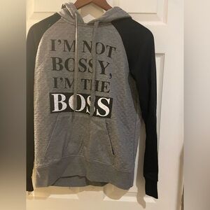 Route 21 I am not bossy, boss, girls, long sleeve pullover hoodie Sweatshirt-med